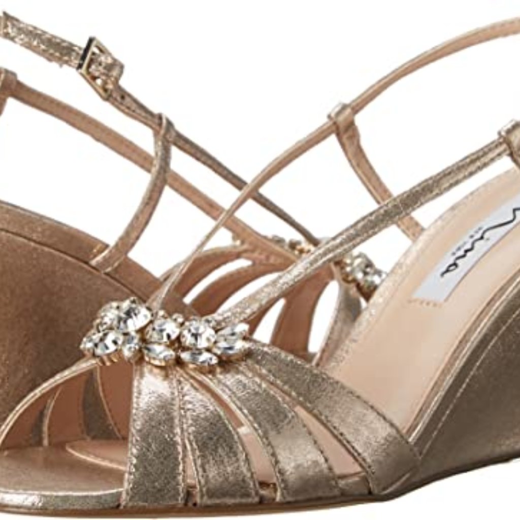 Nina Women's Viani Wedge Sandal - Size 9 Taupe (Light Gold)